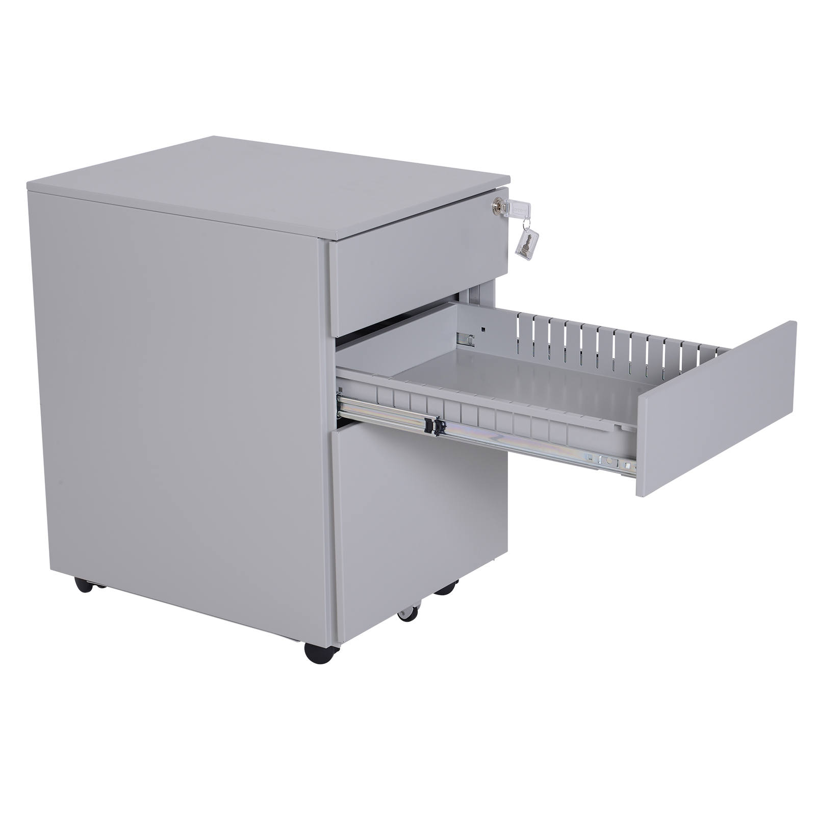 24” Steel 3 Drawer Home Office Under Desk Filing w/ Lock on Wheels eBay